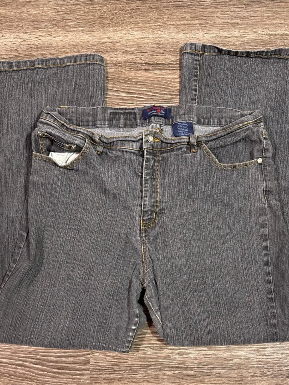 OHS JEANS U.S.A gray bootcut jeans contrast stitching 2XL vintage